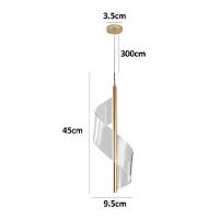 Lustre Pendente Nordecor Ruban 2484 Dourado Fosco Led Bivolt - 3