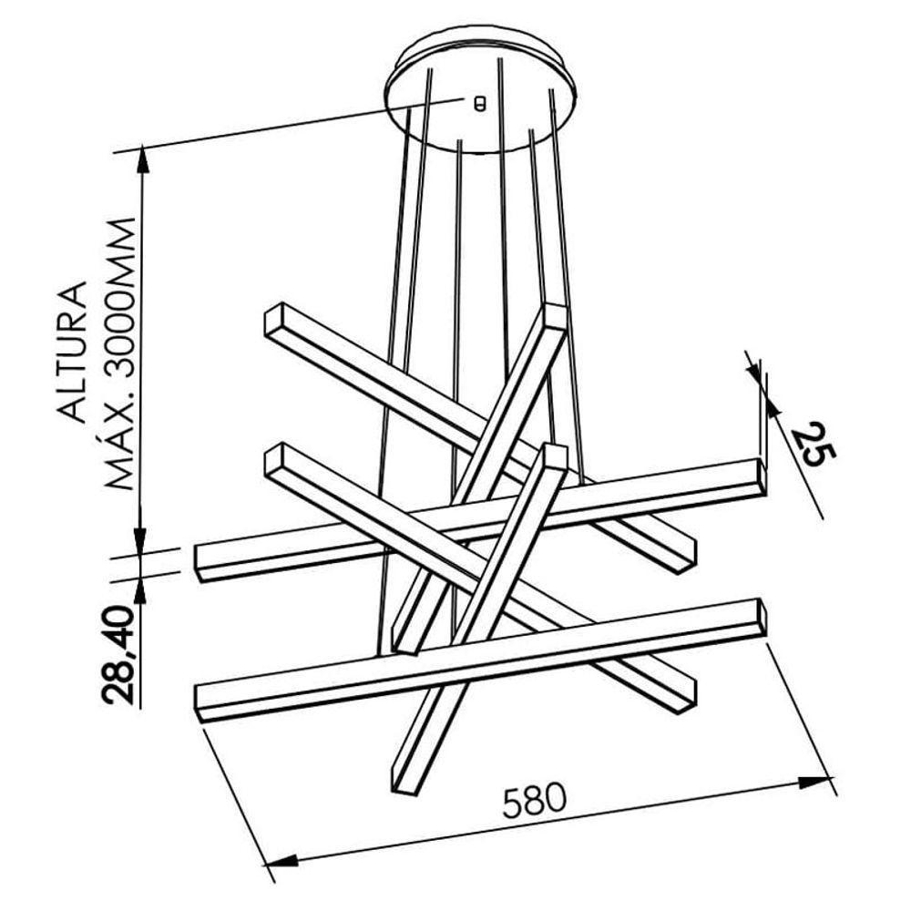 Lustre Pendente Newline Fit Led 715 Bivolt Cobre 3000k Luz Amarela - 2