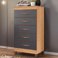 Conjunto Guarda Roupa E Cômoda Ferrari Freijó Titanium - 2