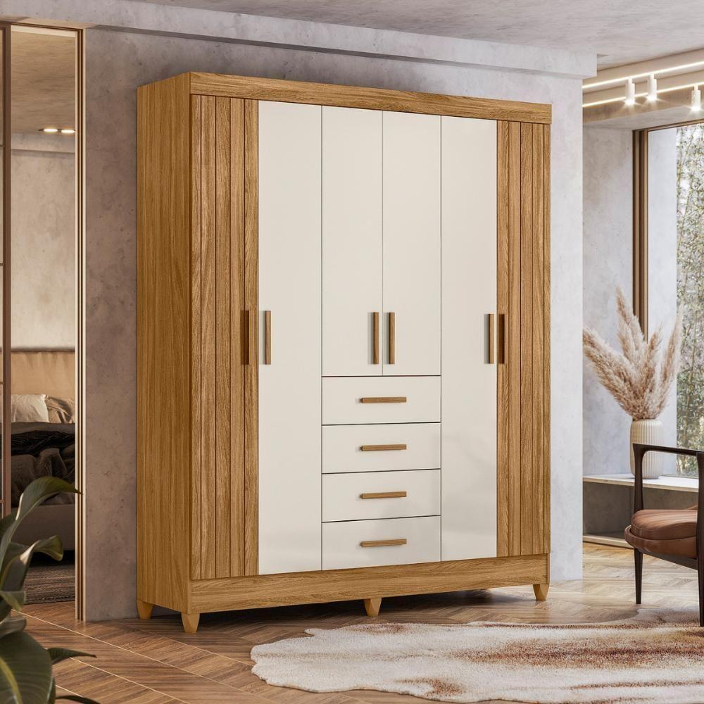 Jogo Roupeiro E Comoda Romenia Freijo Off White - 1