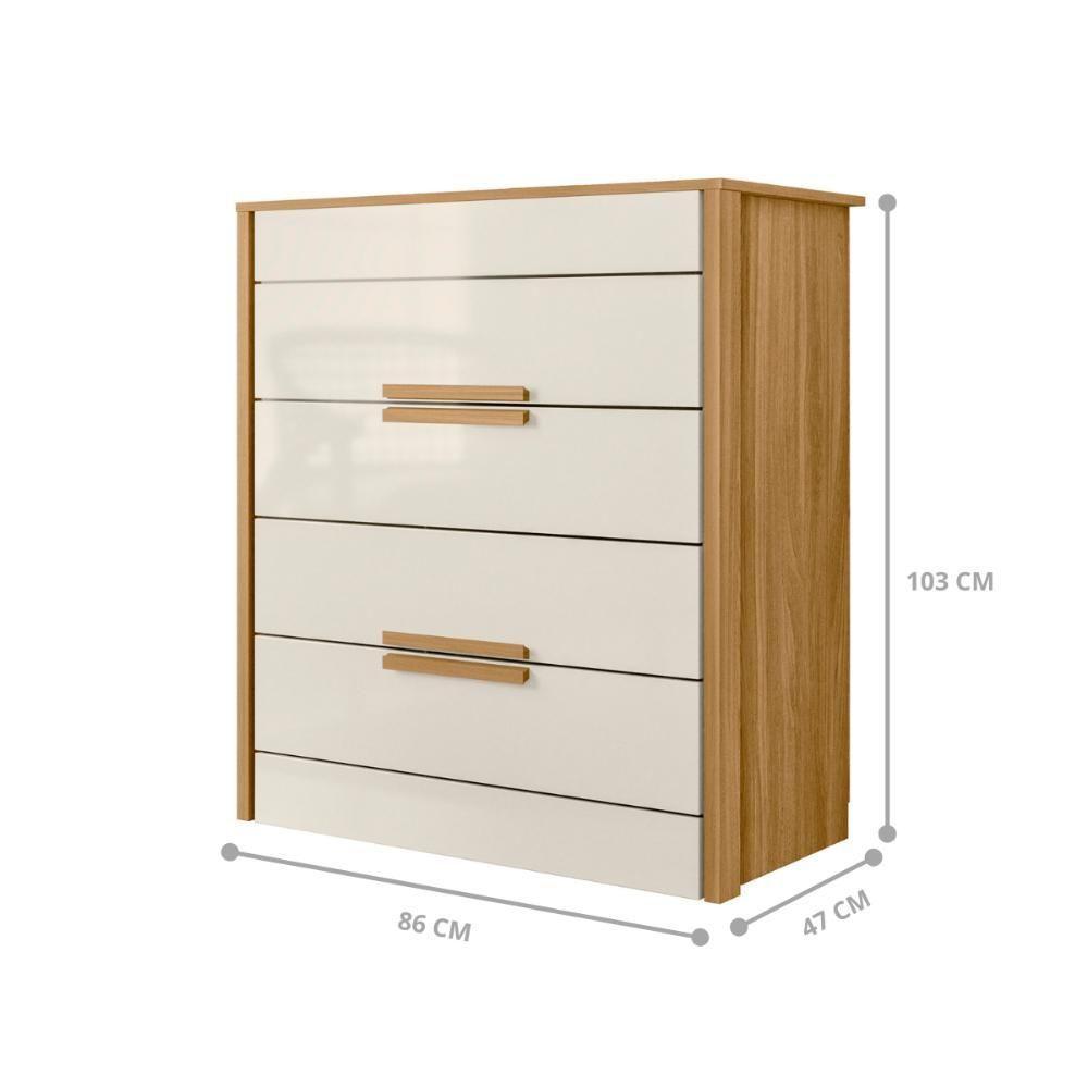 Jogo Roupeiro E Comoda Romenia Freijo Off White - 2