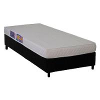 Conjunto Box Solteiro: Colchão Espuma Ortobom D23 Light Saúde + Base Crc Suede Black(78x188) - 1