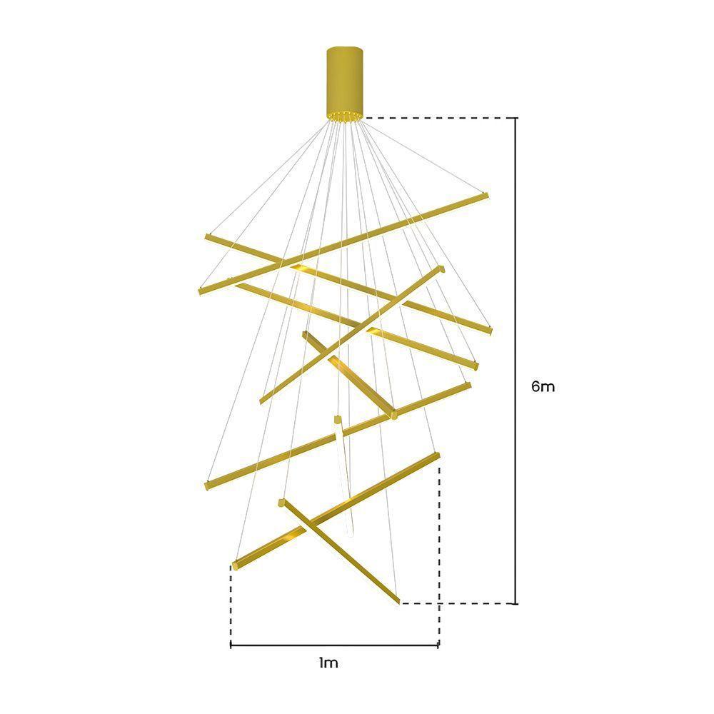 Lustre Pendente Skylight Opus 4020 Led Bivolt Dourado - 4