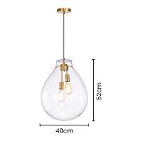 Lustre Pendente Skylight Tommy 3039 M E27 Bivolt Dourado-transparente Sky-3039tm - 4