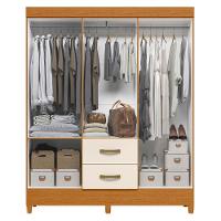 Guarda Roupa 6 Portas Roma Com Espelho Cinamomo Off White - 4