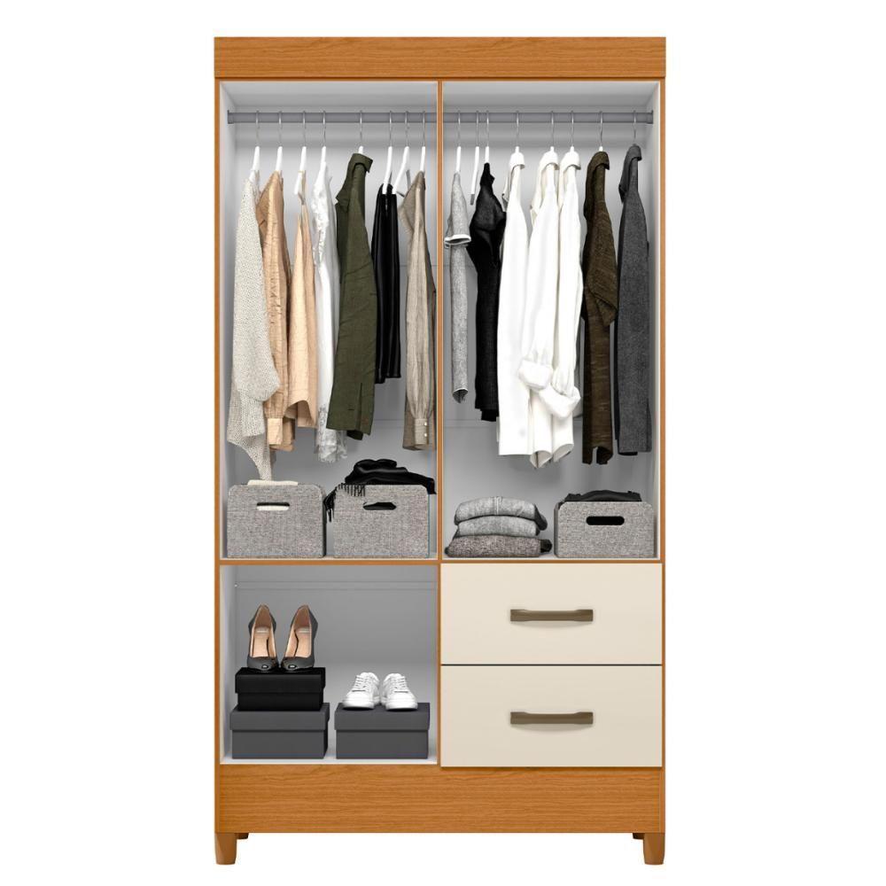 Guarda Roupa 4 Portas Roma Com Espelho Cinamomo Off White - 4