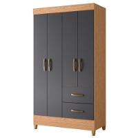 Guarda Roupa 4 Portas Roma Freijó Titanium - 2