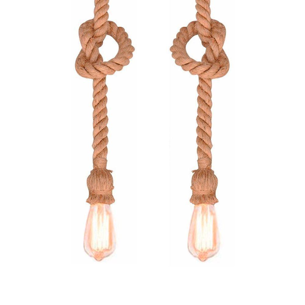 Lustre Pendente Corda Para 1 Lâmpada E27 Bivolt - 5