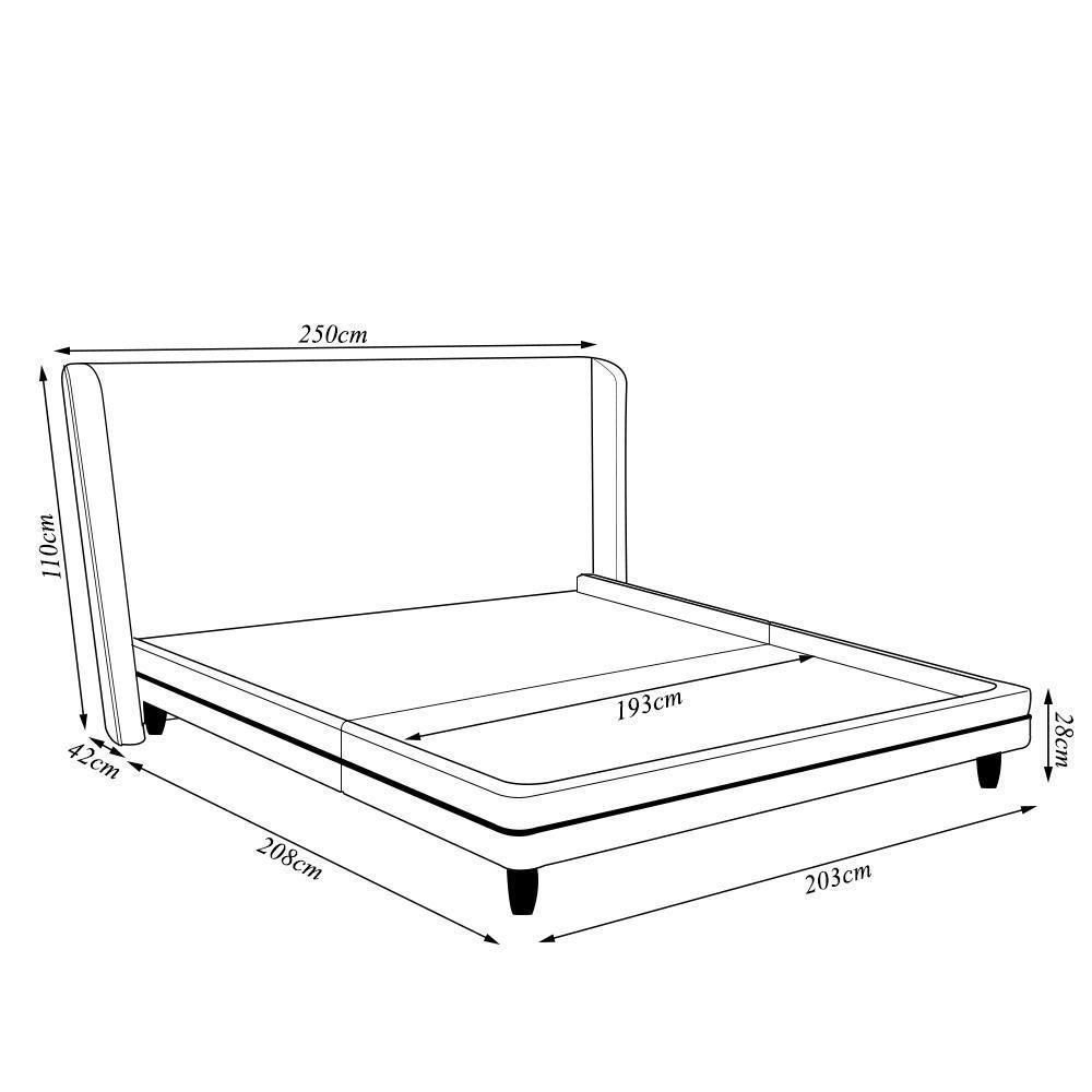 Conjunto Cama Com Cabeceira King Torres Pés Em Madeira Pu/bouclê Marrom/off White G91 - Gran Belo - 5