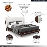 Conjunto Cama Com Cabeceira King Torres Pés Em Madeira Pu/bouclê Marrom/off White G91 - Gran Belo - 6