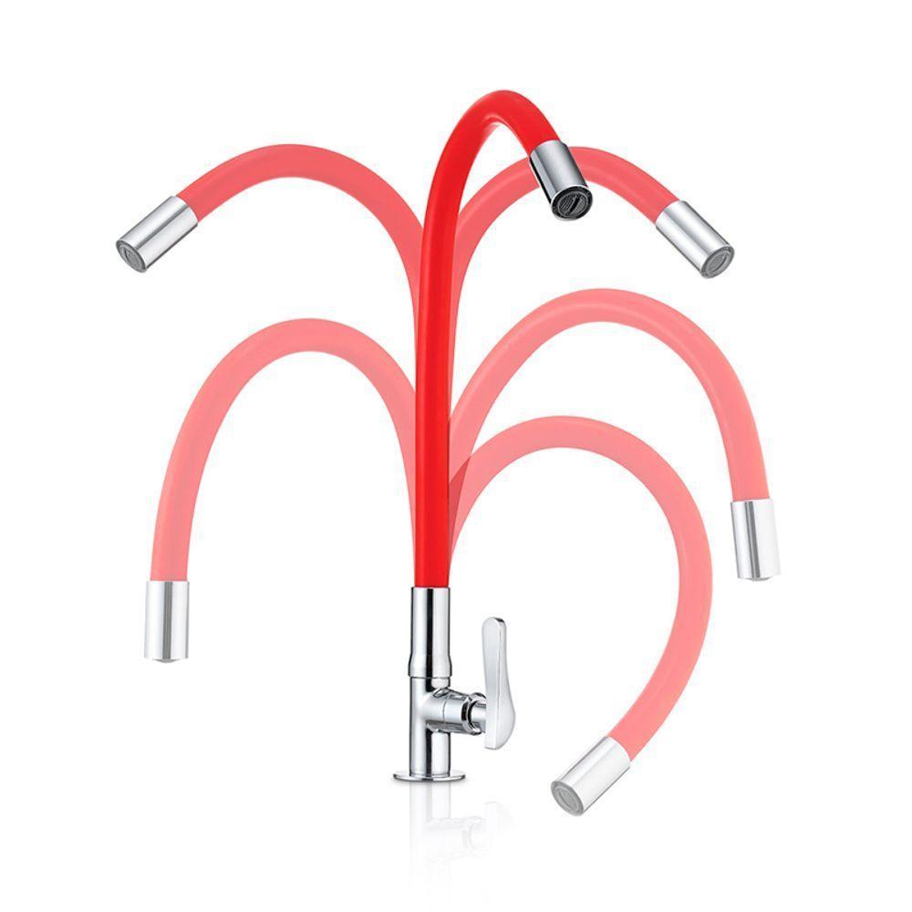 Torneira Lorenzetti Lorenflex 1177 W27 Com Bica Flexível De Bancada Branca Branco - 2