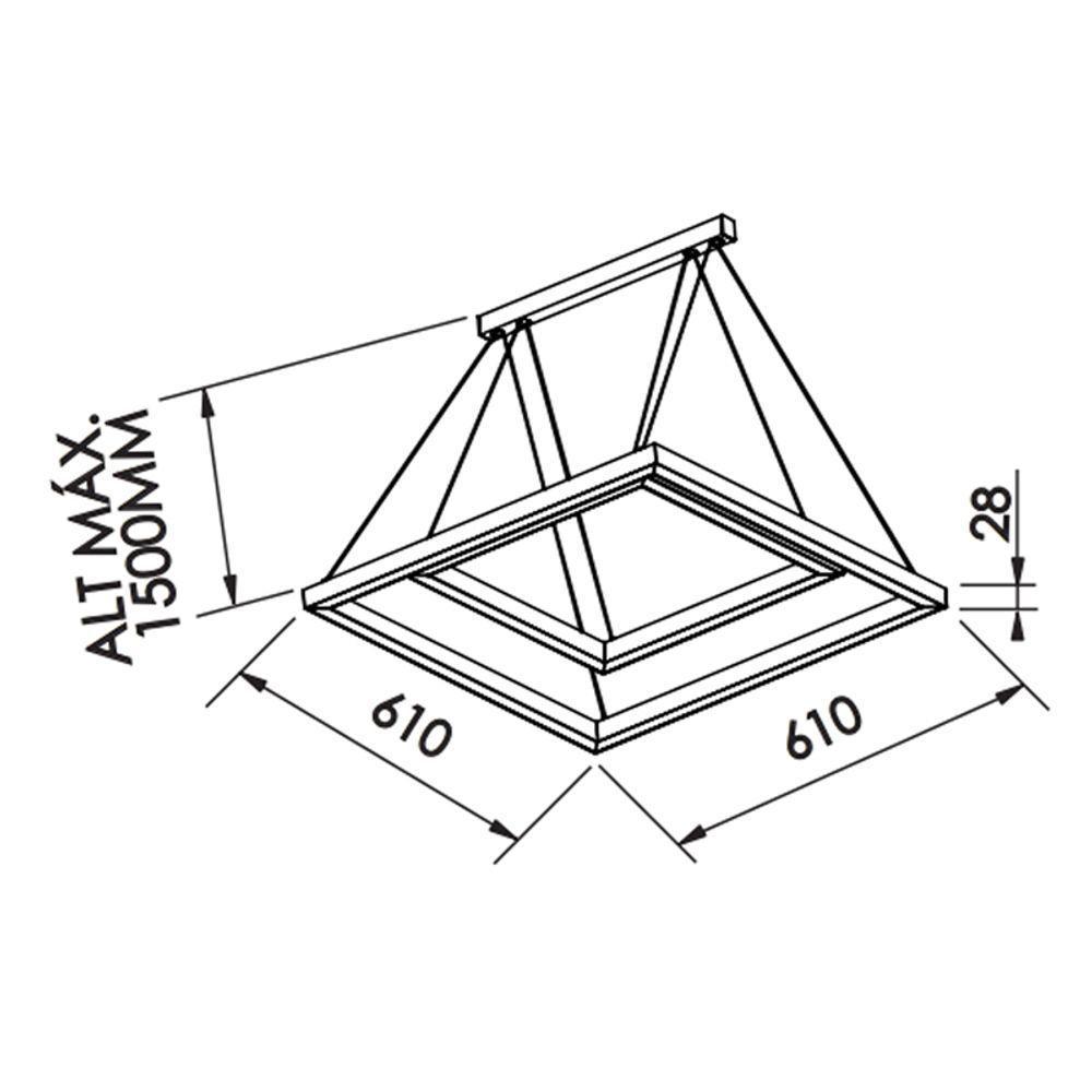 Lustre Pendente Newline Fit Led 746 Bivolt Branco 3000k Luz Amarela - 4