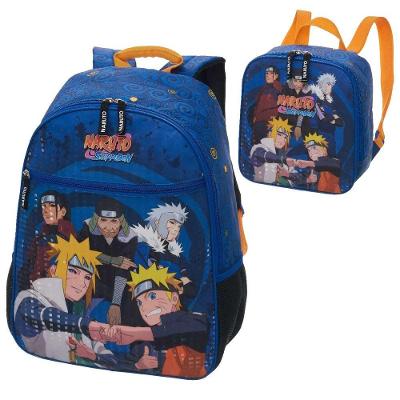 Kit Mochila E Lancheira Escolar Infantil Naruto Leaf