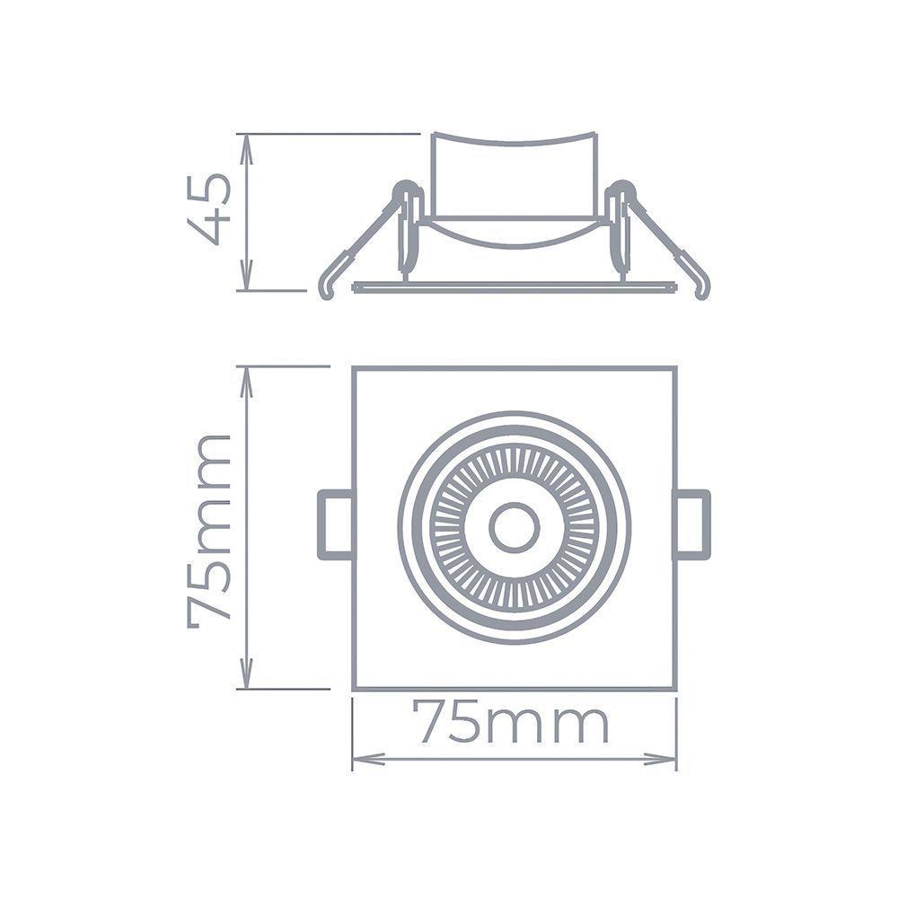 Spot De Led De Embutir Stella Easy Quadrado 3w Bivolt Branco 3000k Luz Amarela - 3