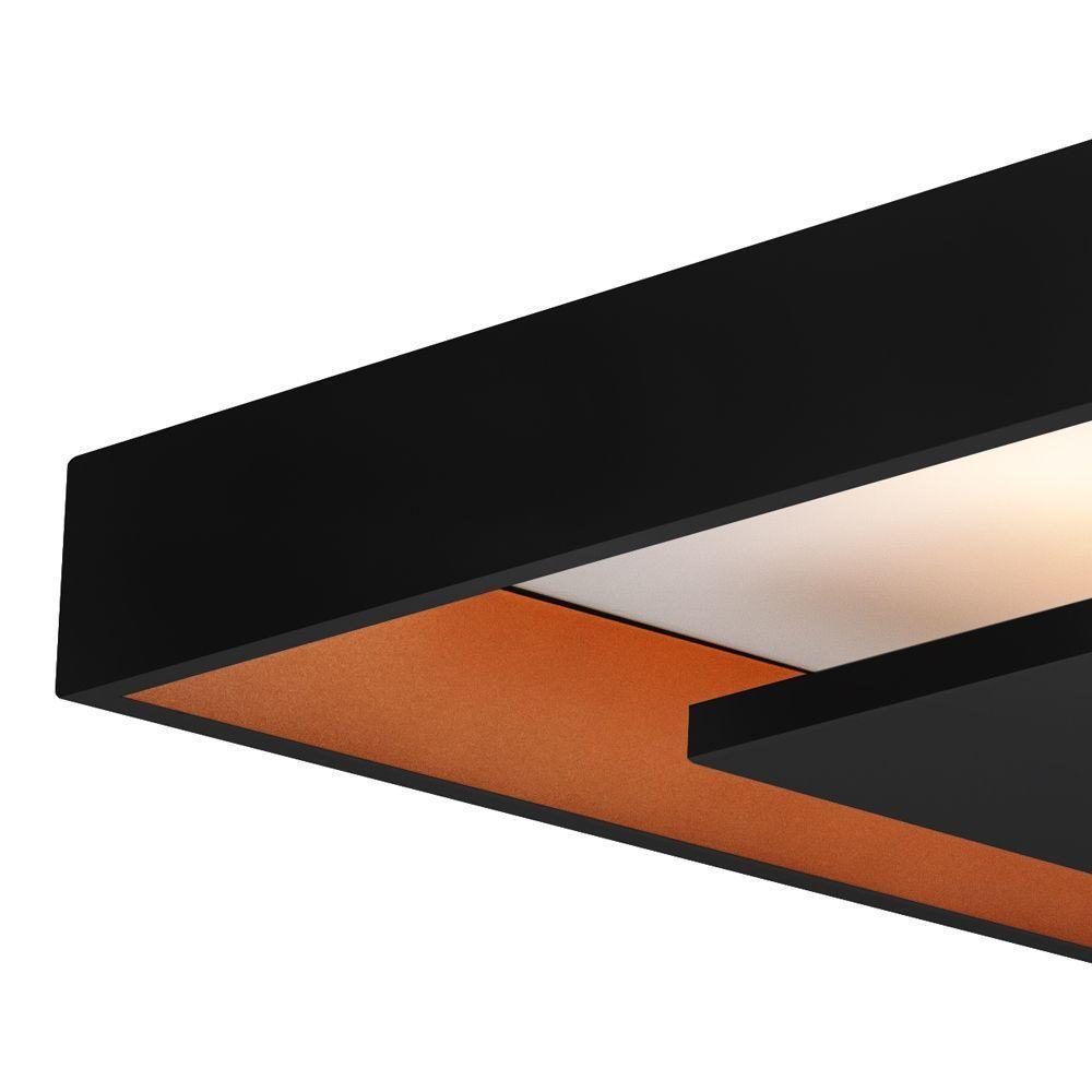 Plafon Newline New Picture 547 Led 60cm Bivolt Preto Dourado 3000k Luz Amarela - 2