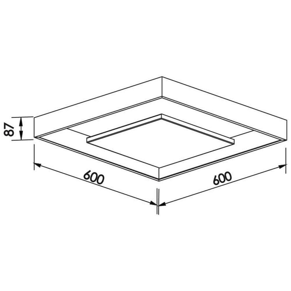 Plafon Newline New Picture 547 Led 60cm Bivolt Preto Dourado 3000k Luz Amarela - 3