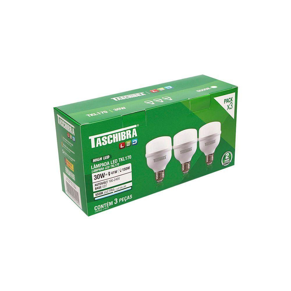 Kit 3 Lâmpadas Led Taschibra Tkl 170 High Led 30w E27 Bivolt 6500k Luz Branca 11080647 - 3