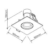 Spot De Embutir Newline Lisse Ii Quadrado Par 30 E27 Bivolt Branco - 3