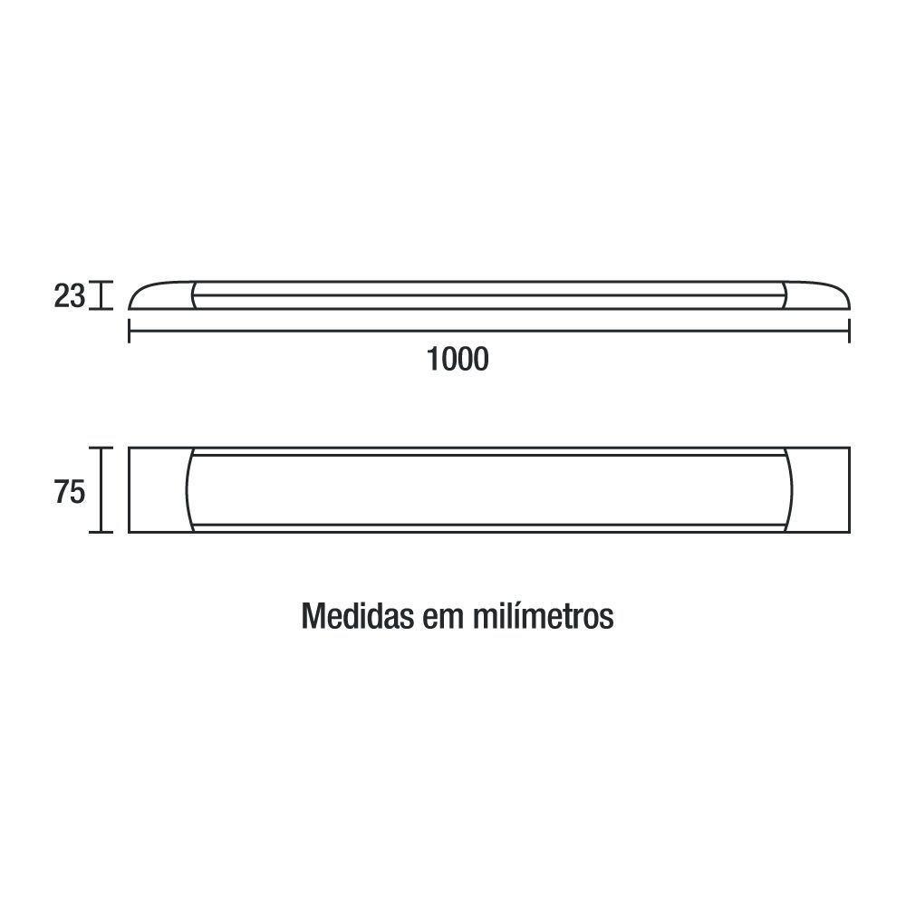 Luminária Led Blumenau Slim De Sobrepor 100cm 36w Bivolt 6500k Luz Branca - 4