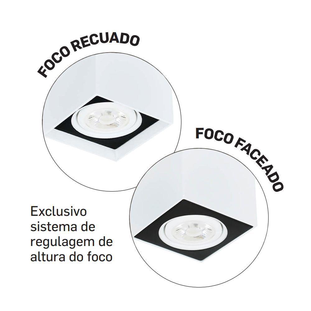 Spot De Sobrepor Newline Cube Par 20 E27 Bivolt Branco Preto - 4