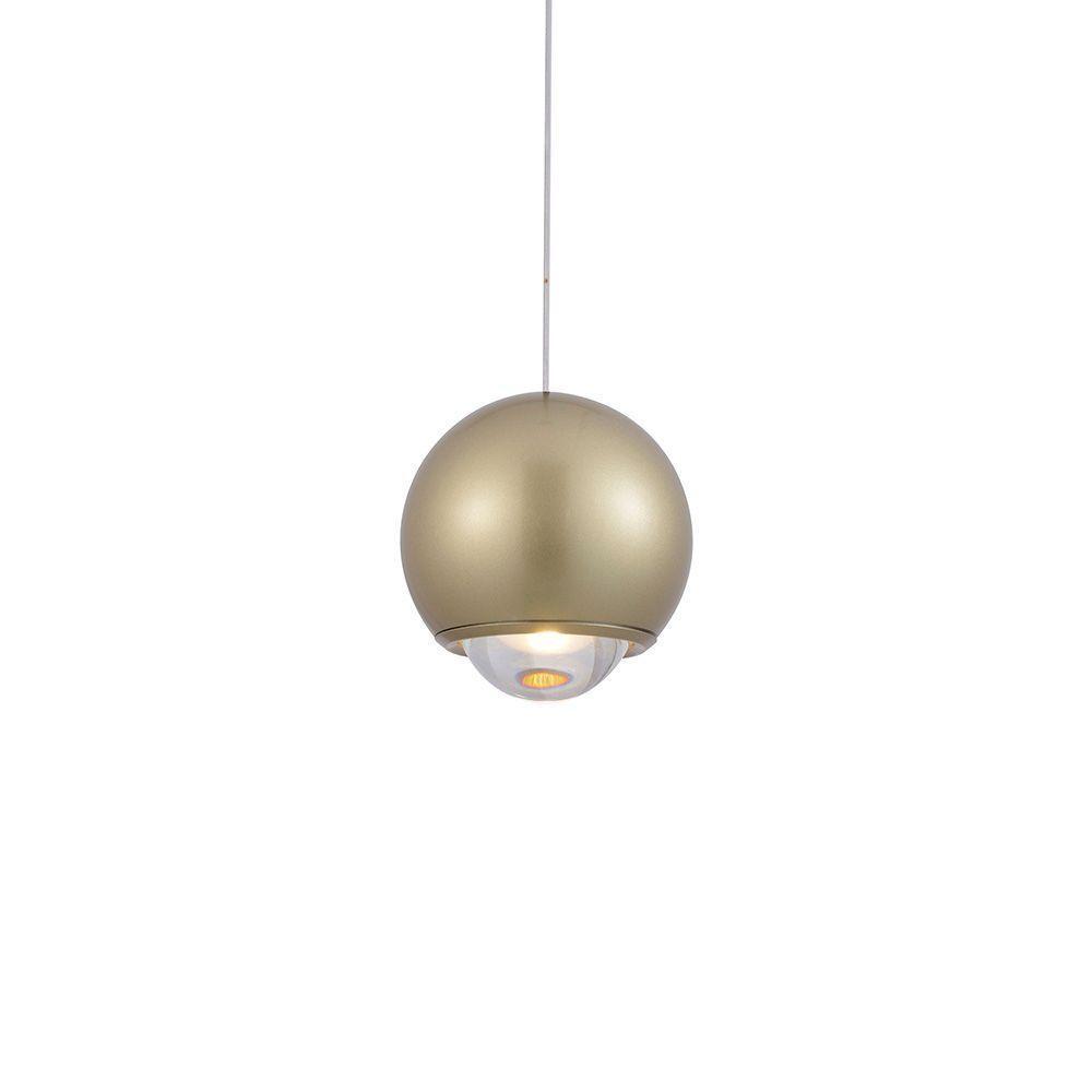 Lustre Pendente Nordecor Muna 2701 Dourado Fosco Led Bivolt Dourado Fosco 2701 - 1