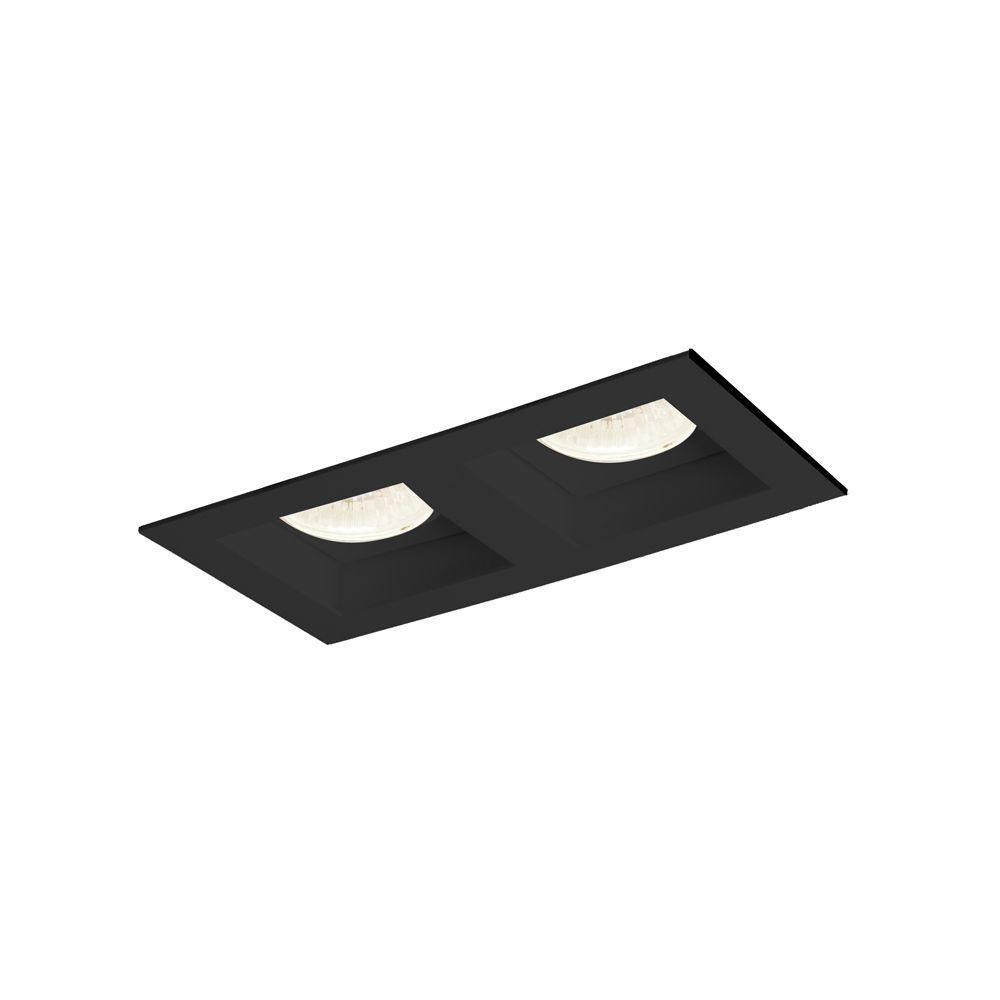 Spot De Embutir Newline Flat Para 2 Lâmpadas Ar70 Gu10 Bivolt Preto - 1