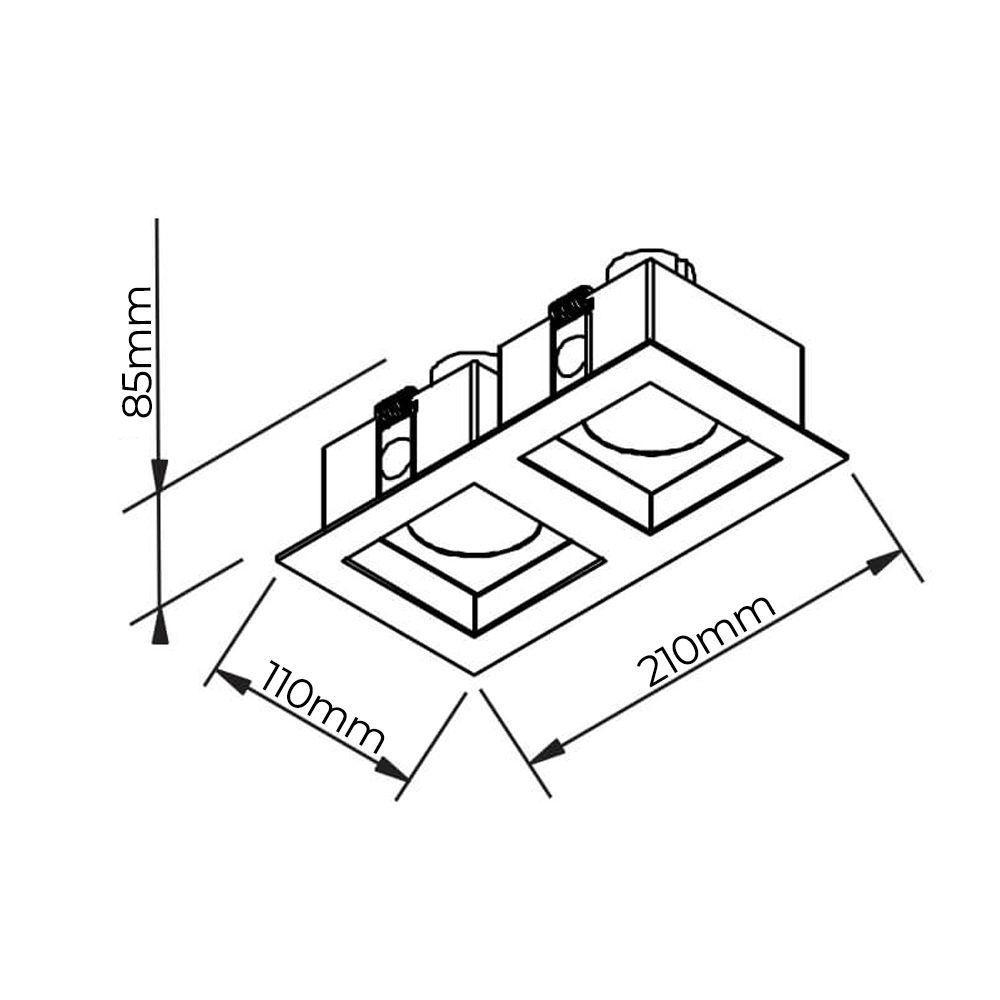 Spot De Embutir Newline Flat Para 2 Lâmpadas Ar70 Gu10 Bivolt Preto - 2