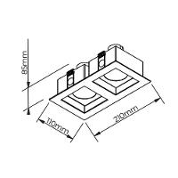 Spot De Embutir Newline Flat Para 2 Lâmpadas Ar70 Gu10 Bivolt Preto - 2