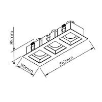 Spot De Embutir Newline Flat Para 3 Lâmpadas Ar70 Gu10 Bivolt Branco Preto - 2