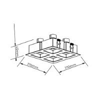 Spot De Embutir Newline Flat Para 4 Lâmpadas Mr16 Gu10 Bivolt Preto - 2
