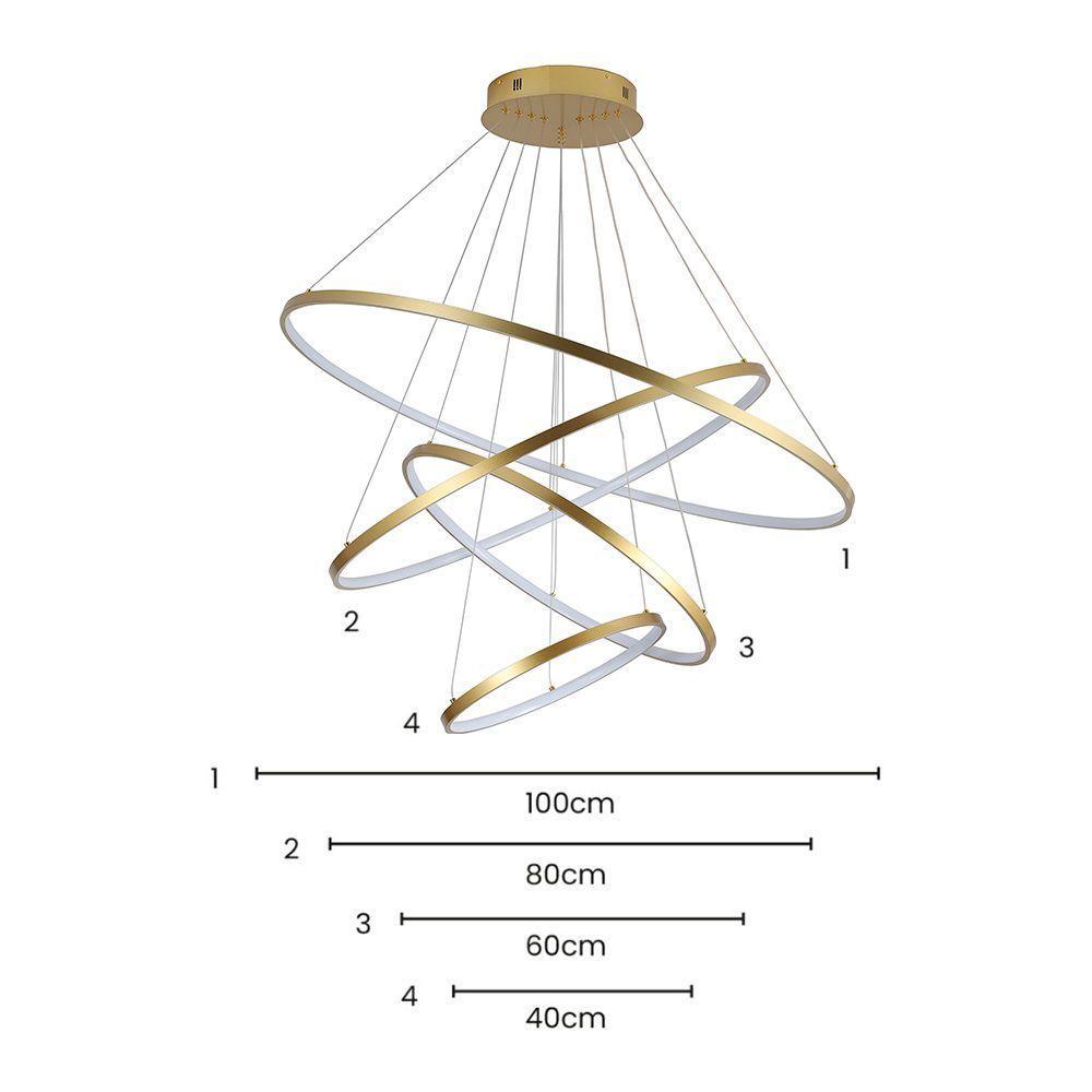 Lustre Pendente Skylight Júpiter 3038 Led Bivolt Dourado - 4