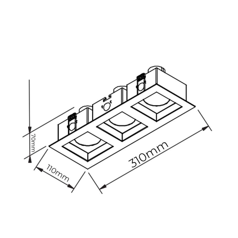 Spot De Embutir Newline Flat Para 3 Lâmpadas Par 20 E27 Bivolt Branco Preto - 2
