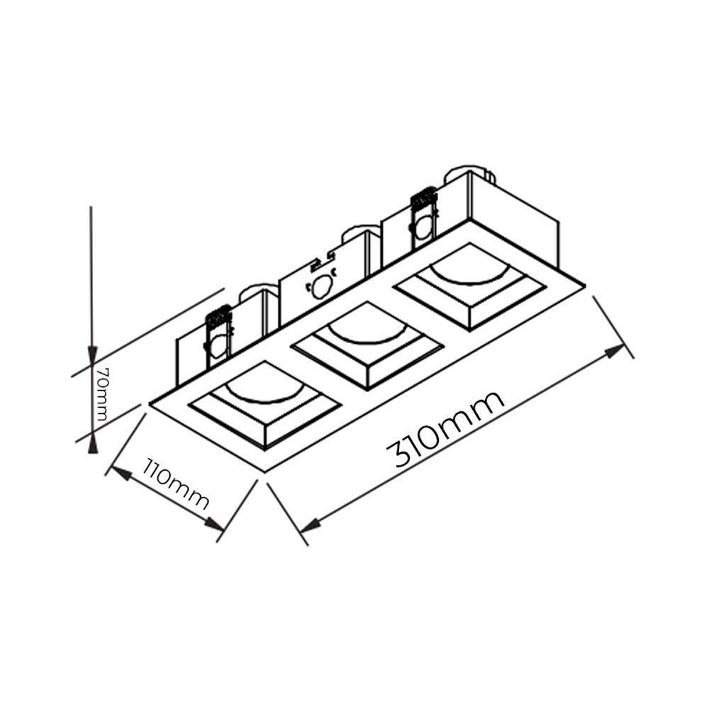 Spot De Embutir Newline Flat Para 3 Lâmpadas Par 20 E27 Bivolt Branco Preto - 4