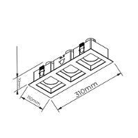 Spot De Embutir Newline Flat Para 3 Lâmpadas Par 20 E27 Bivolt Branco Preto - 2