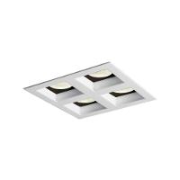 Spot De Embutir Newline Flat Para 4 Lâmpadas Ar70 Gu10 Bivolt Branco Preto - 1