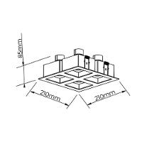 Spot De Embutir Newline Flat Para 4 Lâmpadas Ar70 Gu10 Bivolt Branco Preto - 2