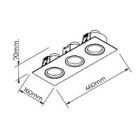 Spot De Embutir Newline Lisse Ii Para 3 Lâmpadas Ar111 Gu10 Bivolt Branco - 2