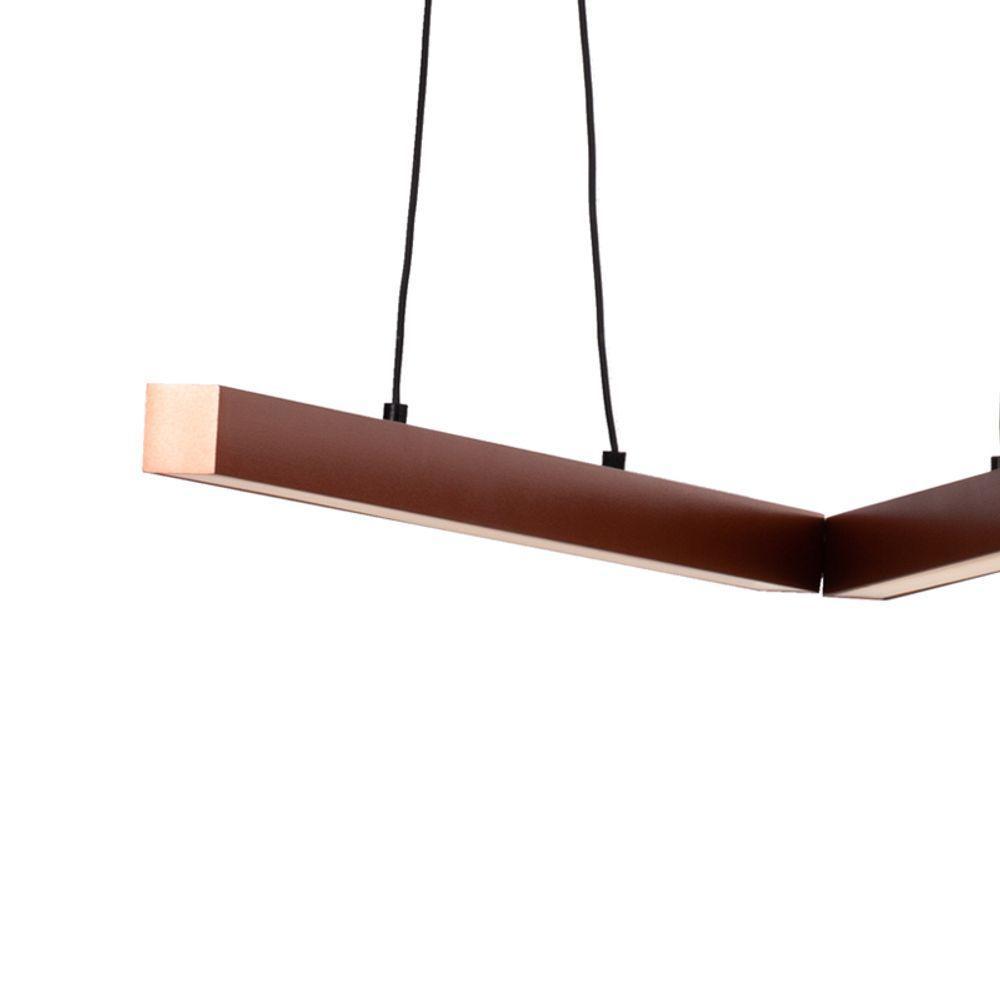 Lustre Pendente Newline Fit Led 725 Bivolt Cobre 3000k Luz Amarela - 2