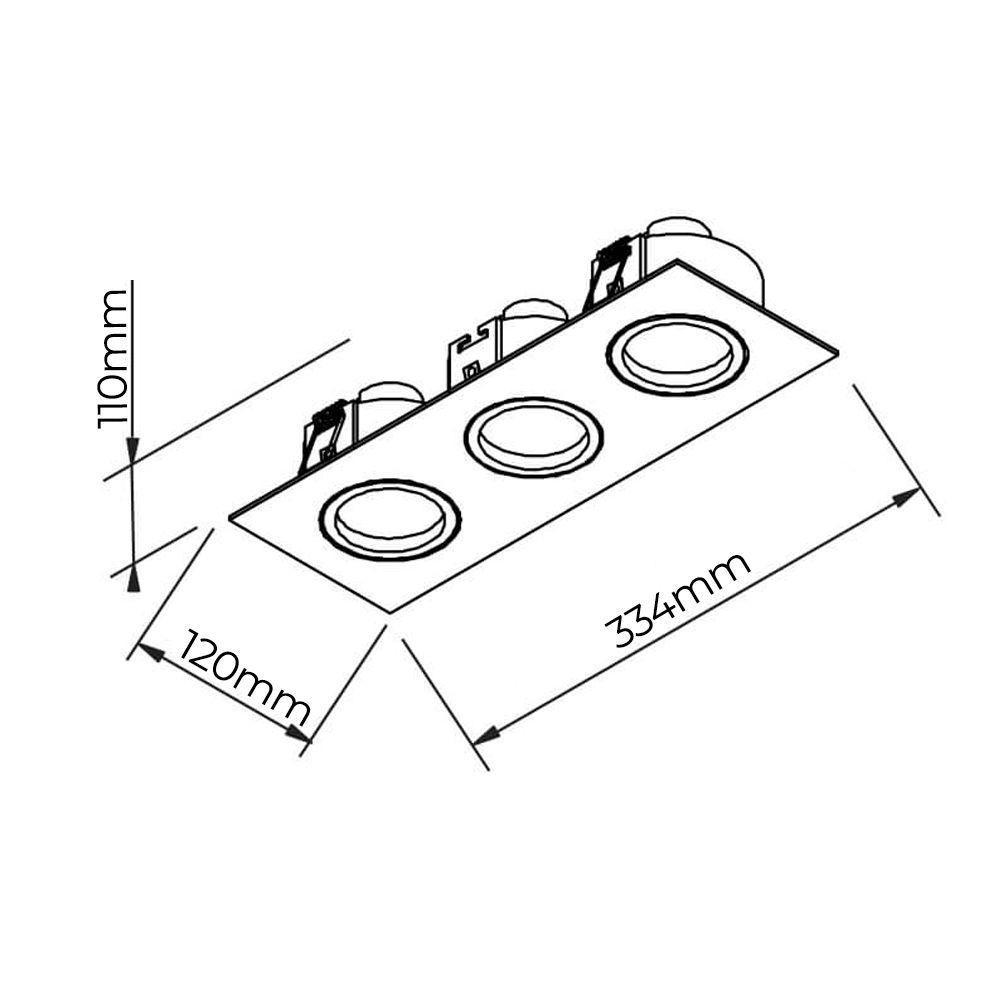 Spot De Embutir Newline Lisse Ii Para 3 Lâmpadas Par 20 E27 Bivolt Branco - 2