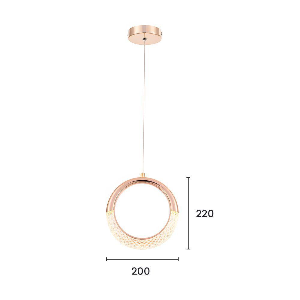 Lustre Pendente Astraled Pictor Pt-9110 Dourado Brilho Led Bivolt - 3