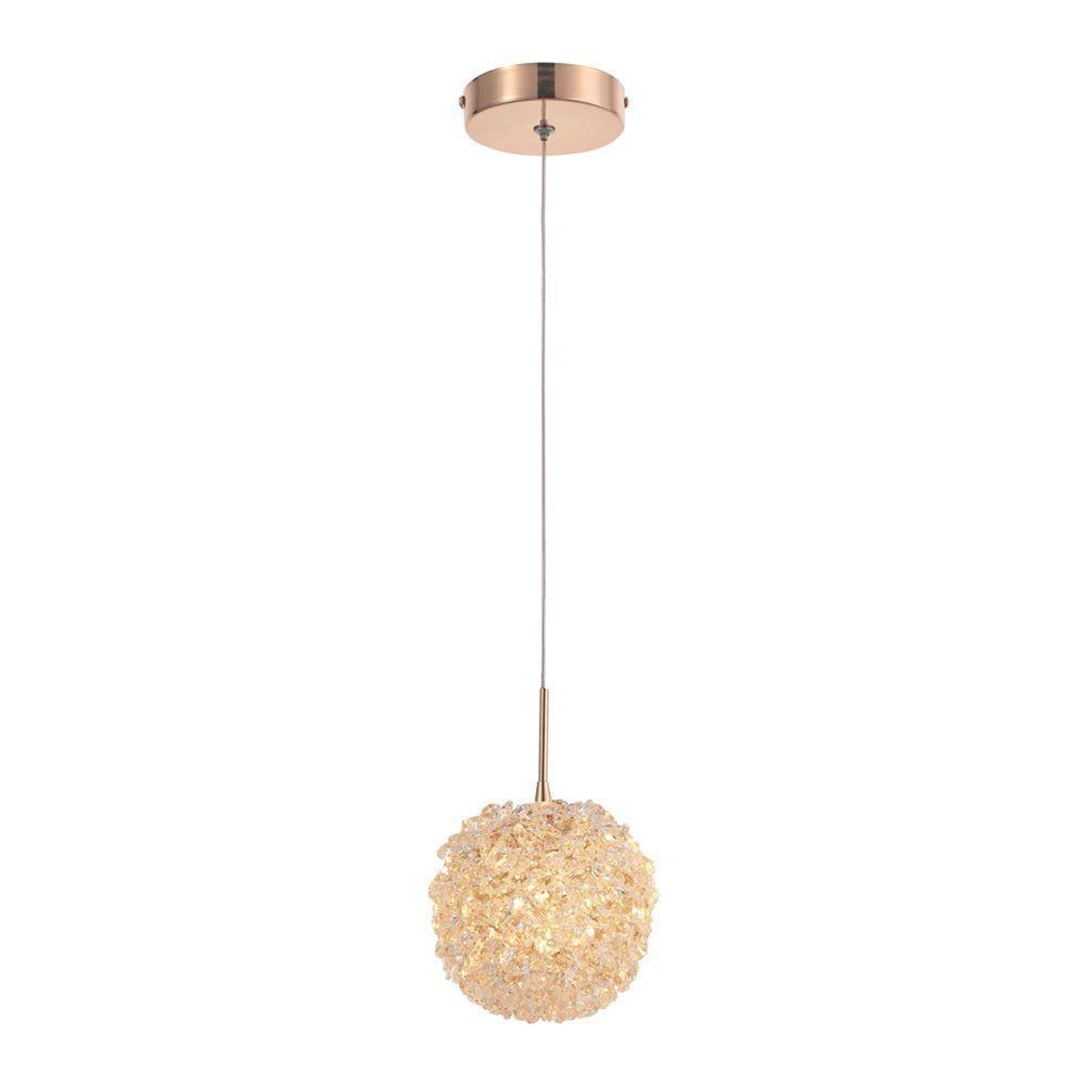 Lustre Pendente Astraled Castula Pt-9123 Dourado Brilho G9 Bivolt 3000k - Luz Amarela - 1