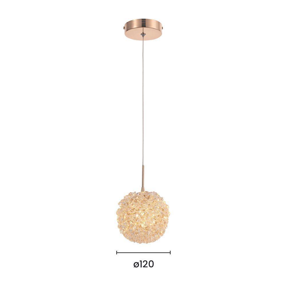 Lustre Pendente Astraled Castula Pt-9123 Dourado Brilho G9 Bivolt 3000k - Luz Amarela - 2