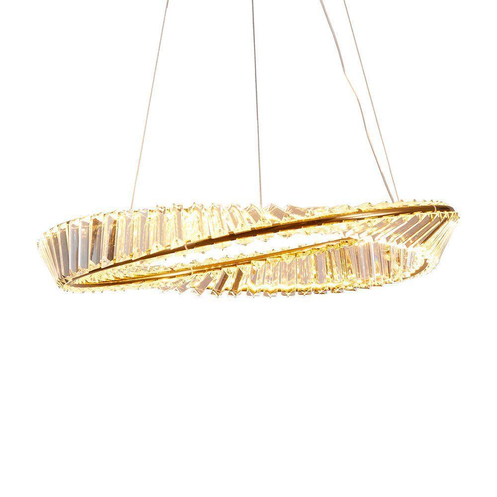 Lustre Pendente Skylight Domino 4016 Dourado Led Bivolt Dourado-transparente - 1