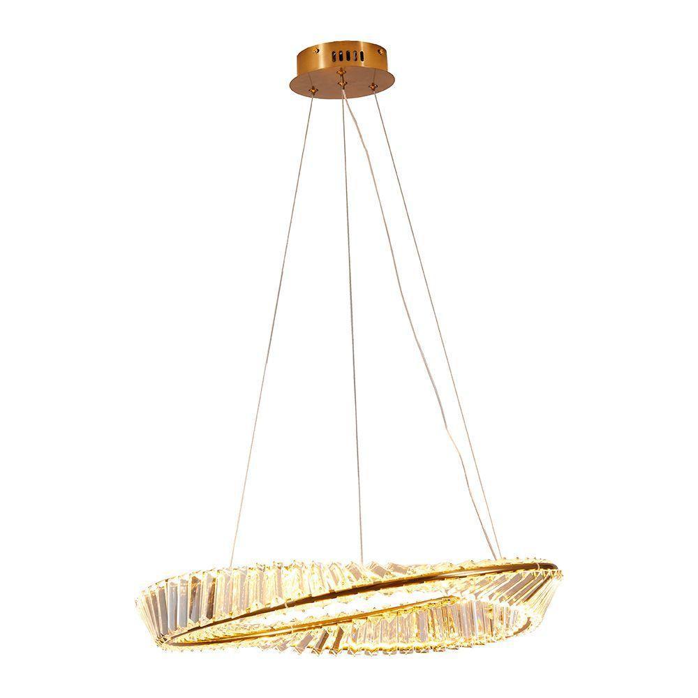 Lustre Pendente Skylight Domino 4016 Dourado Led Bivolt Dourado-transparente - 4