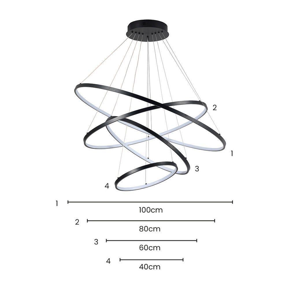 Lustre Pendente Skylight Júpiter 3038 Led Bivolt Preto - 4