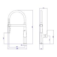 Torneira Misturador Monocomando Deca Level Motion 2274.c.pt Bica Flexível De Bancada Cromada Preta - 4