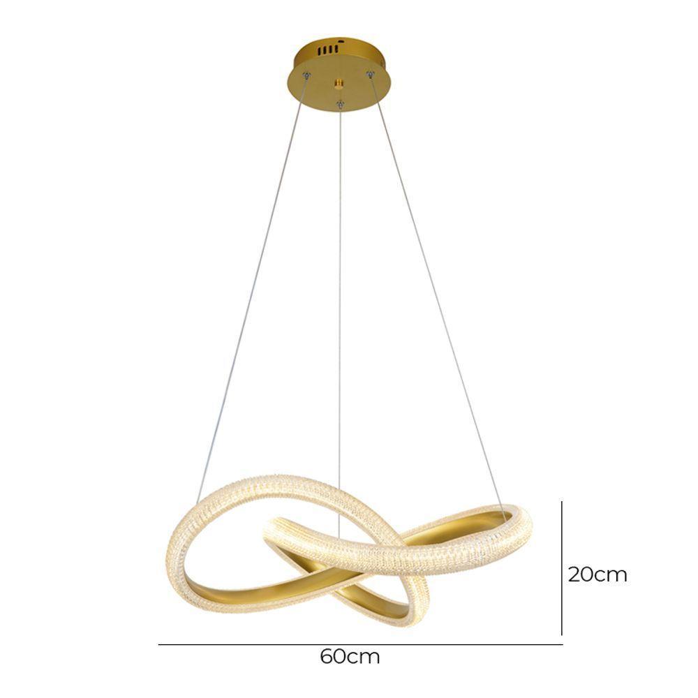 Lustre Pendente Skylight Strip 3117 Dourado Led Bivolt - 4