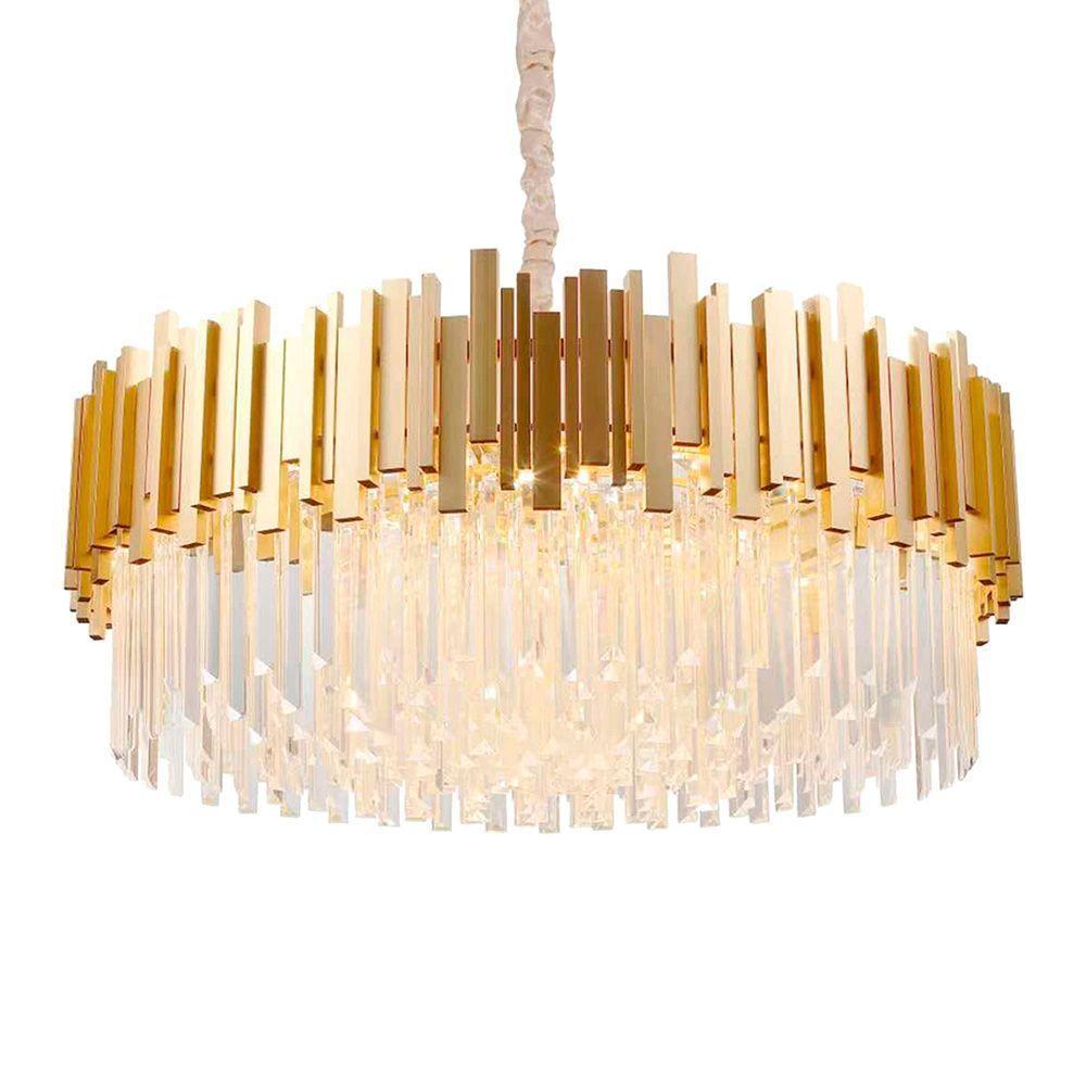 Lustre Pendente Skylight Fancy 3013l Dourado Redondo 80 G9 Bivolt Dourado-transparente - 1