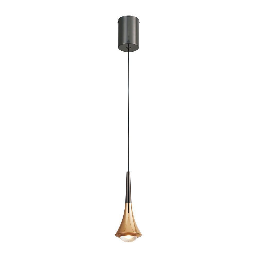 Lustre Pendente Astraled Tureis Pt-9136 Dourado Preto Led Bivolt - 2