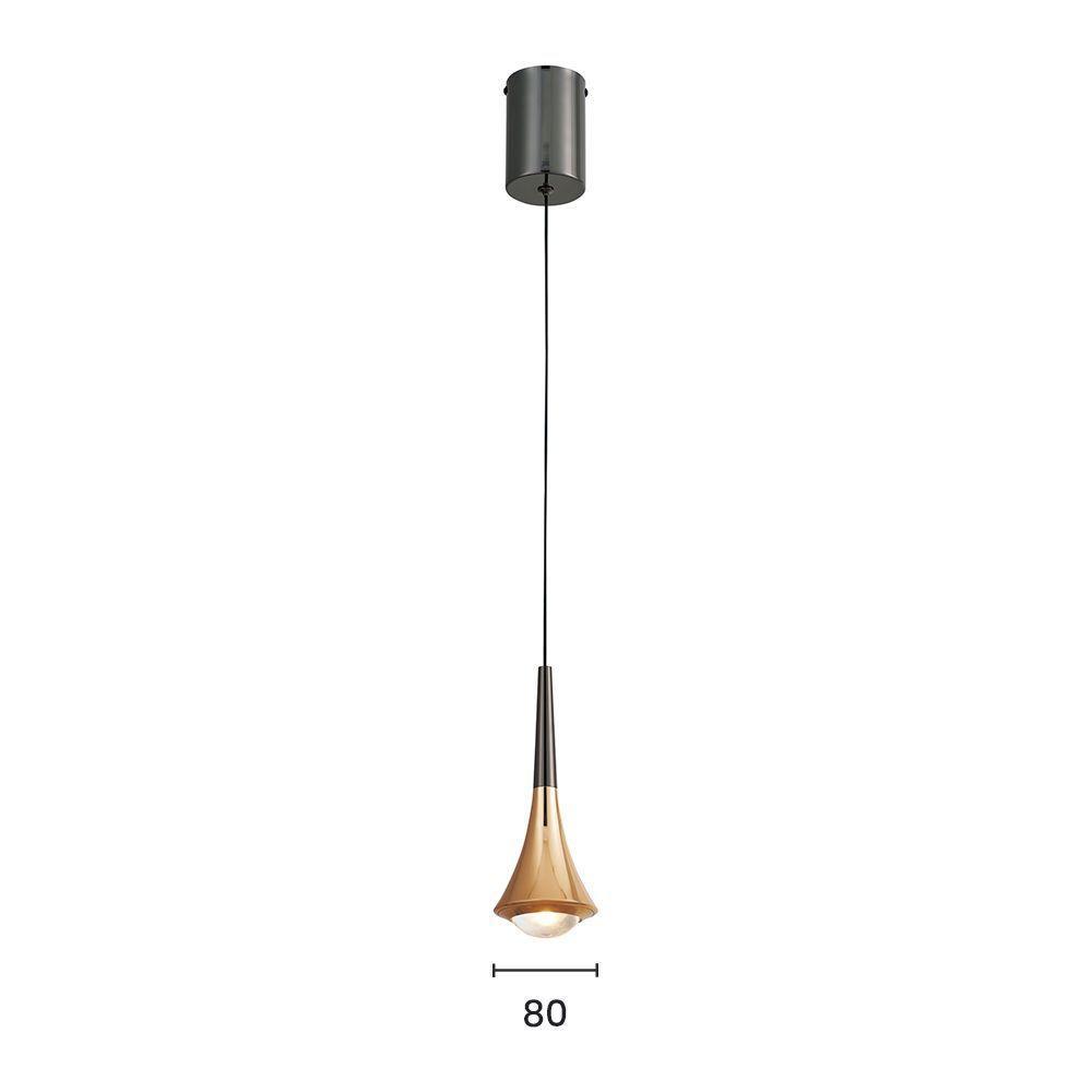 Lustre Pendente Astraled Tureis Pt-9136 Dourado Preto Led Bivolt - 3